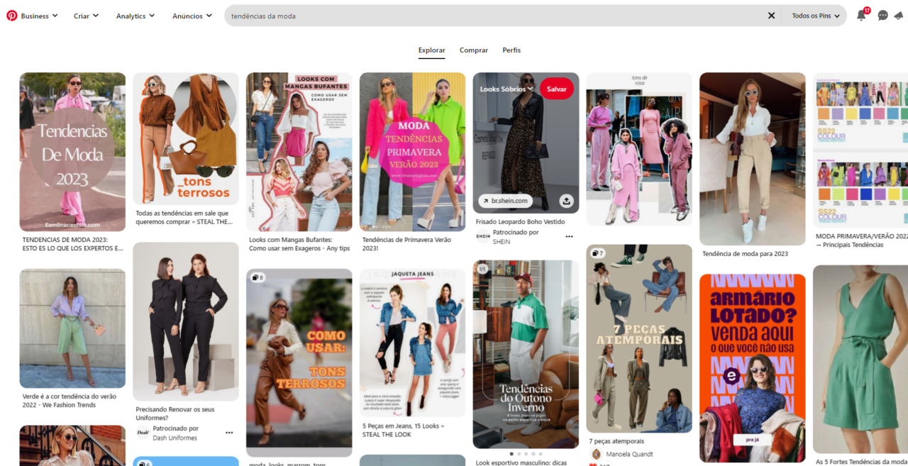 Pinterest como ferramenta para pesquisa de tendências da moda